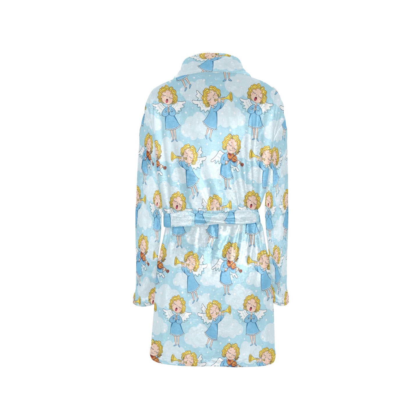 Angel Musician Pattern Print Design 09 Women's Fleece Robe