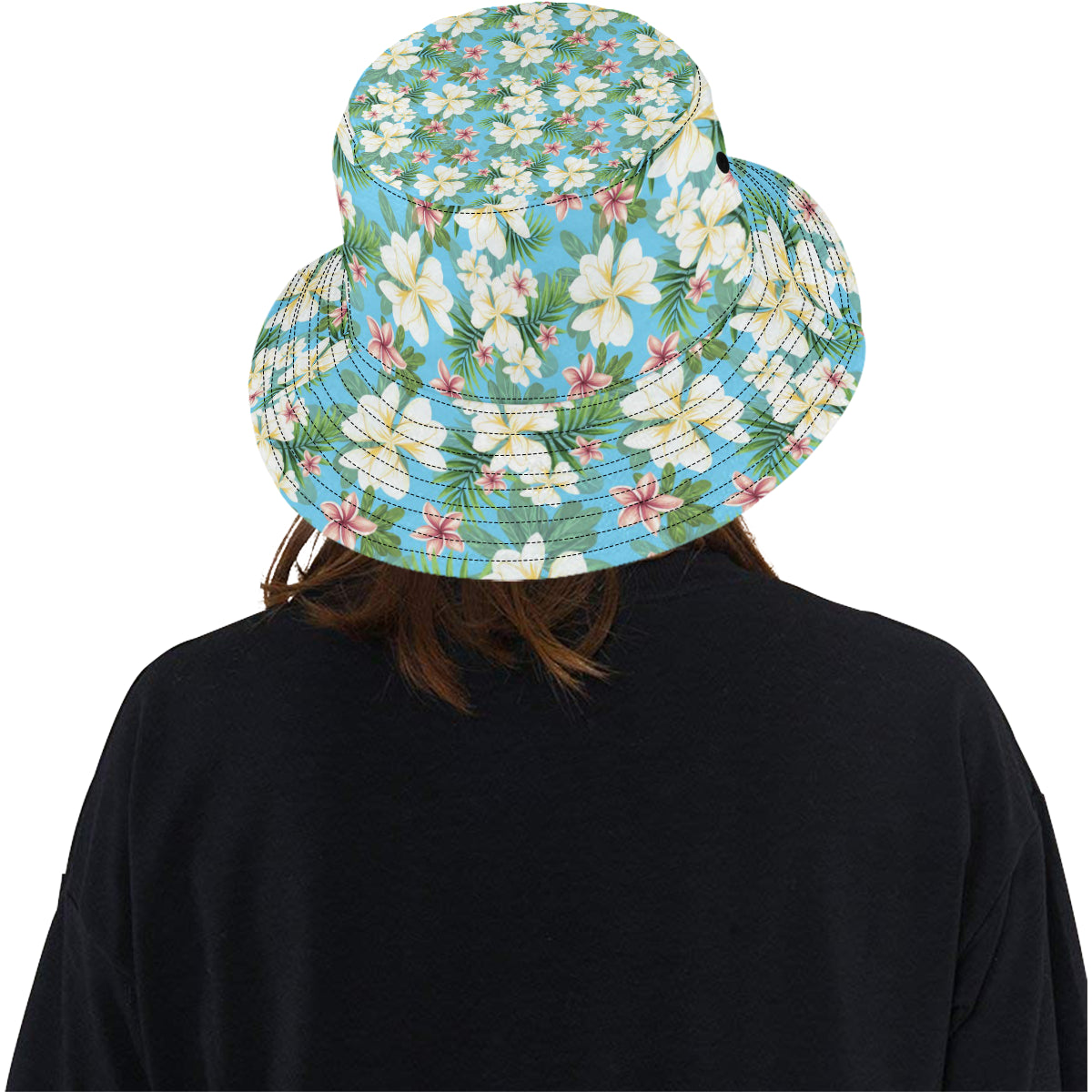 Plumeria Pattern Print Design PM028 Unisex Bucket Hat