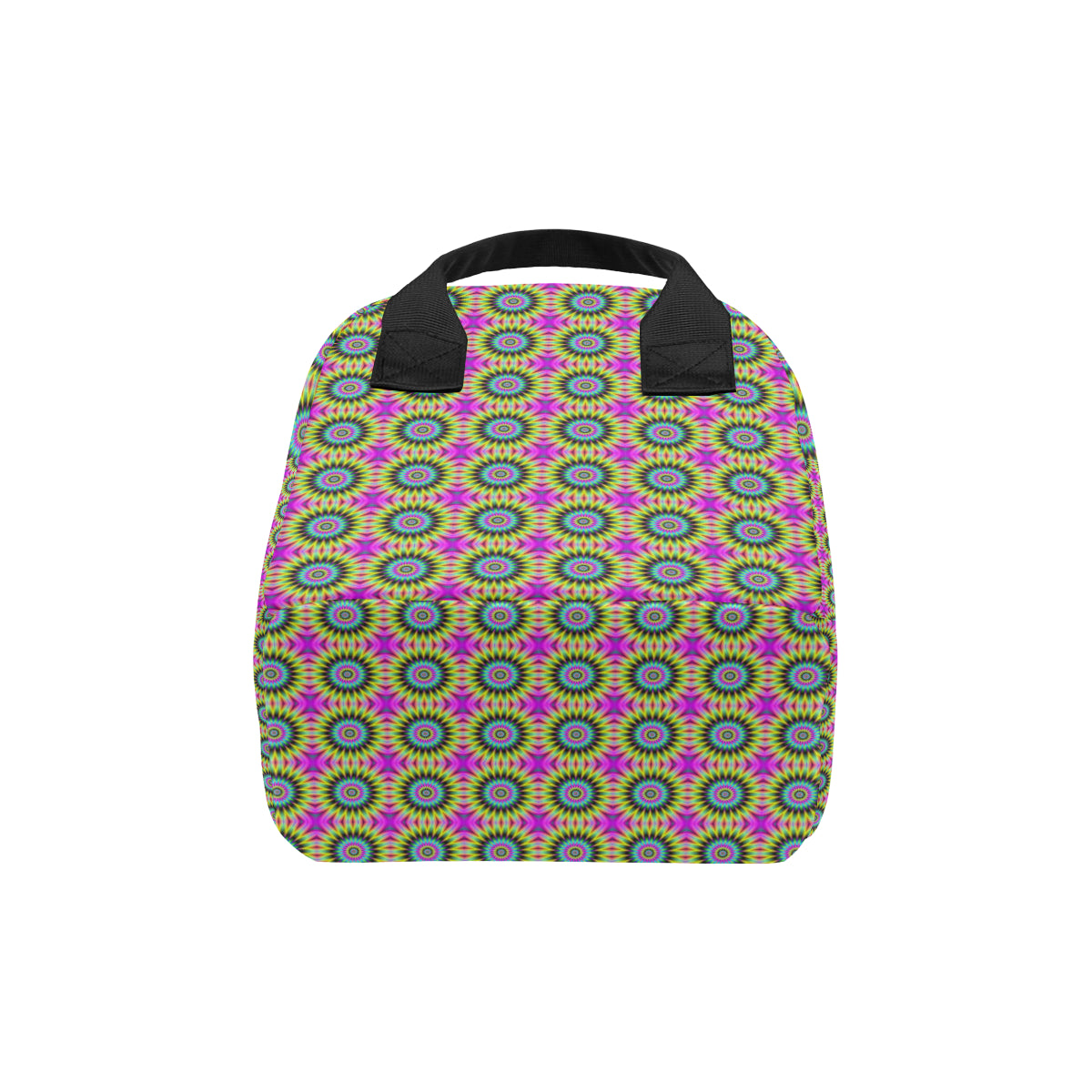 Optical illusion Flower Rainbow Style Insulated Lunch Bag