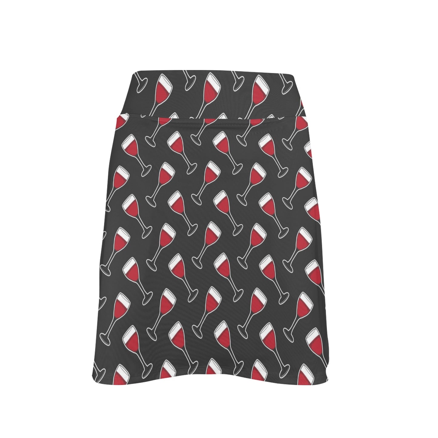 Wine Print Design LKS308 Women's Golf Skirt with Pocket