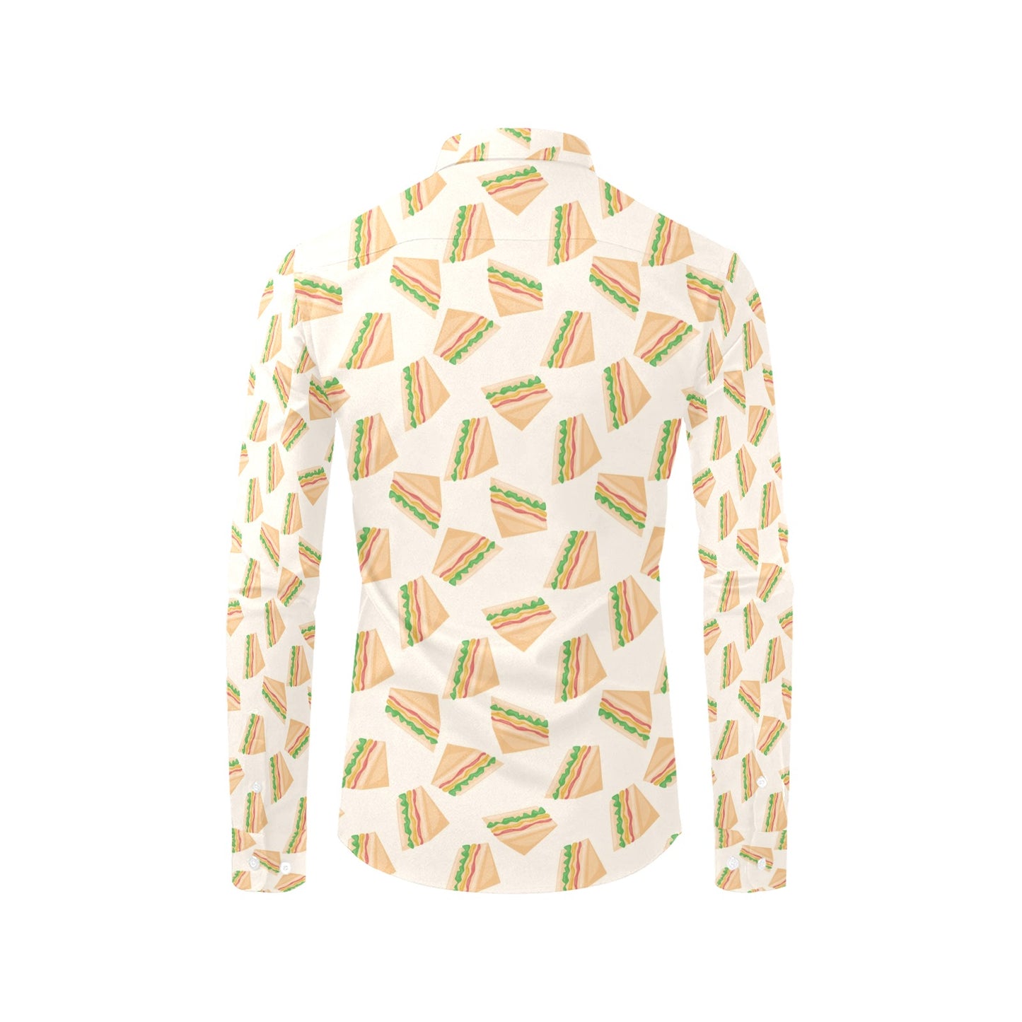 Sandwich Print Design LKS301 Men's Long Sleeve Dress Shirt