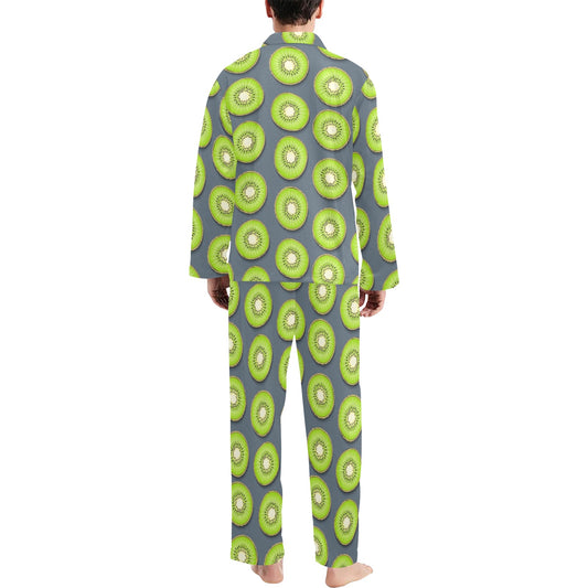 Kiwi Pattern Print Design KW06 Men's Long Pajama Set