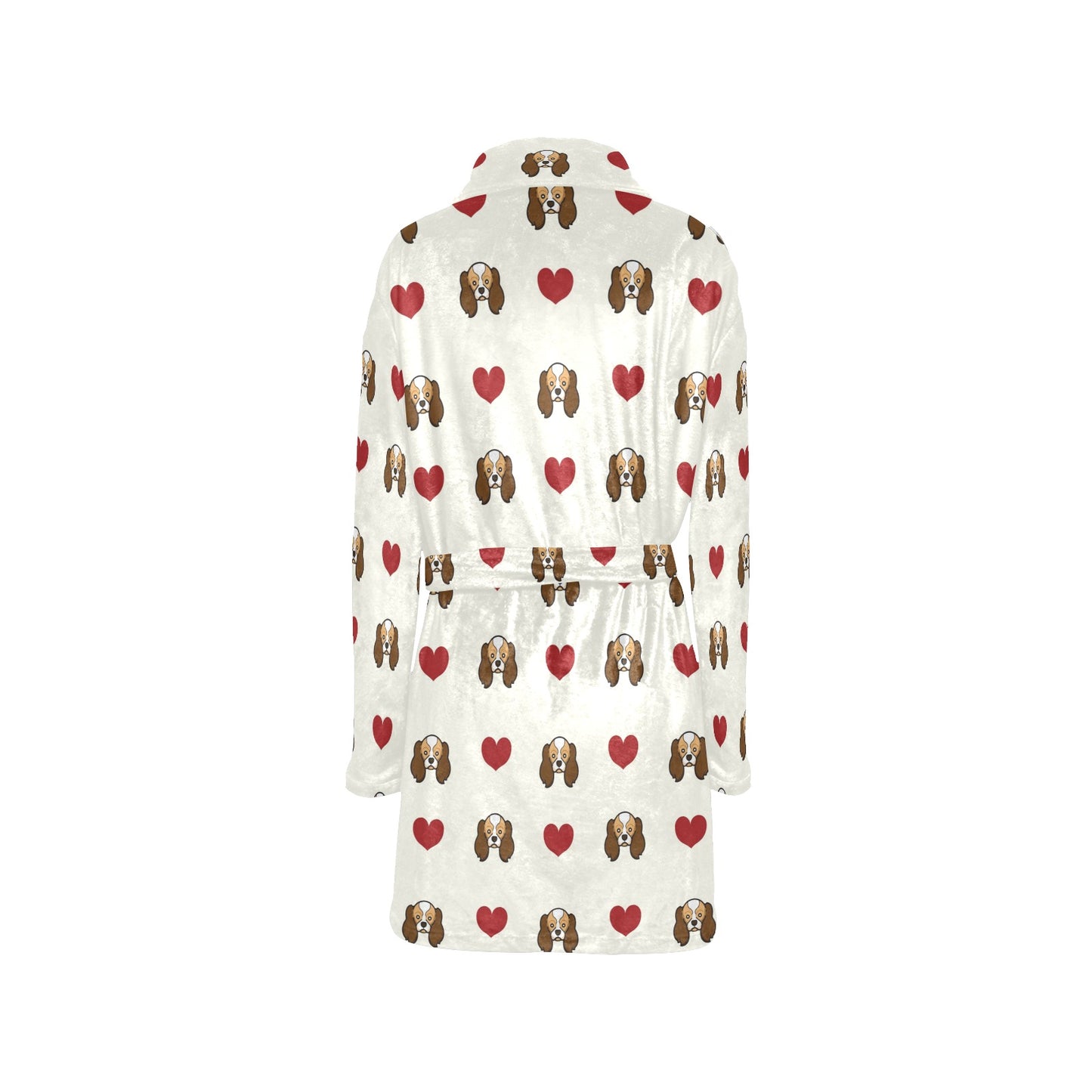 Cavalier King Charles Spaniels Pattern Print Design 01 Women's Fleece Robe