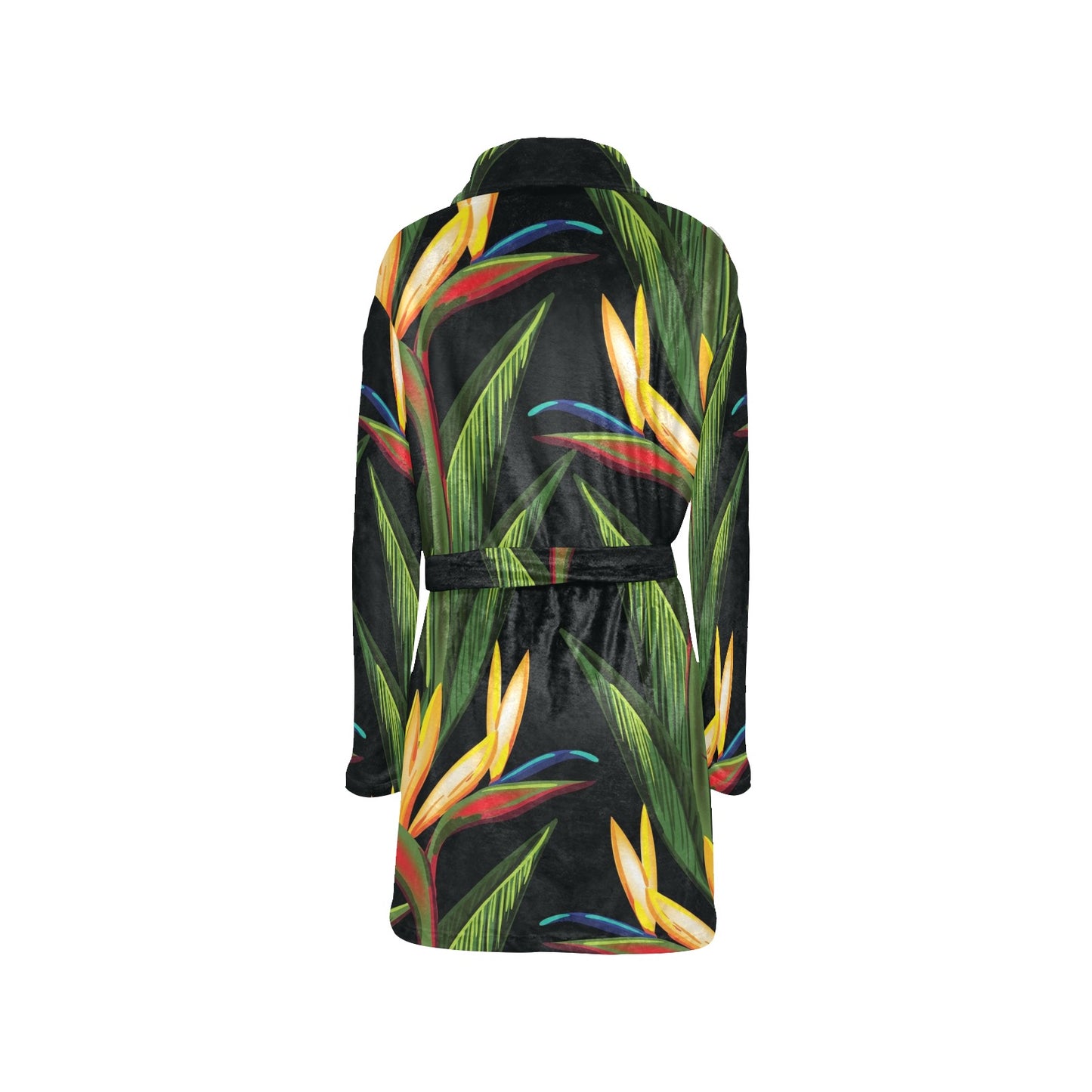 Bird Of Paradise Pattern Print Design BOP012 Women's Fleece Robe