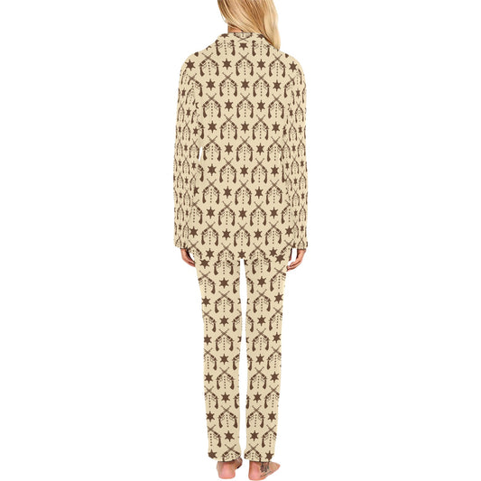 Western Cowboy Print Design LKS302 Women's Long Pajama Set