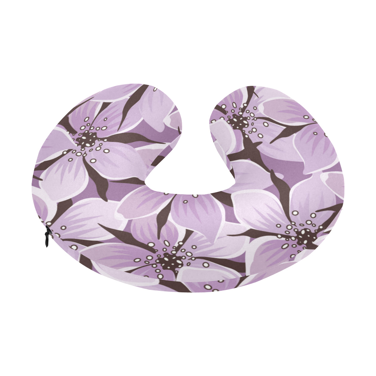 Lilac Pattern Print Design 01 U-Shaped Travel Neck Pillow