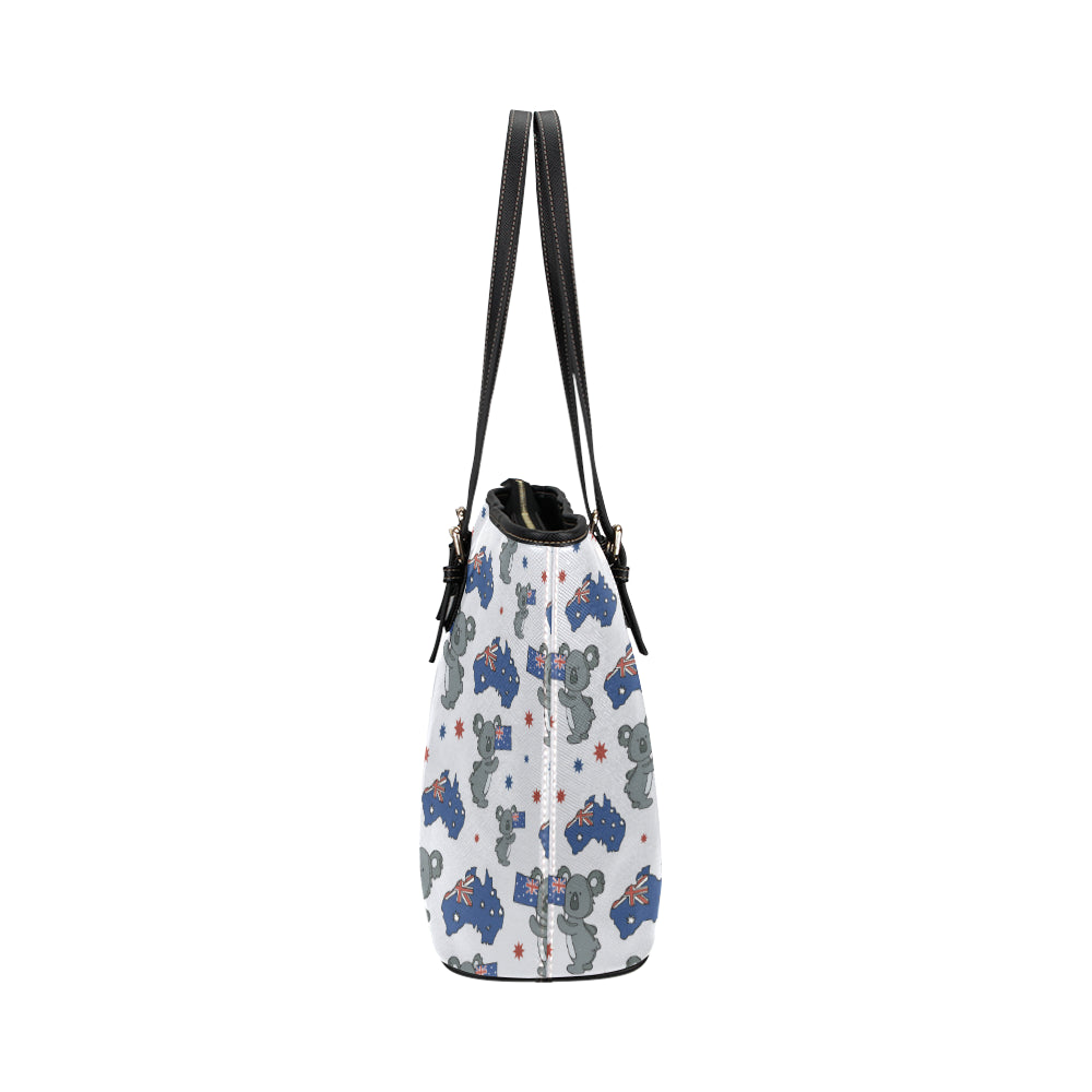 Koala Australia Day Themed Design Leather Tote Bag