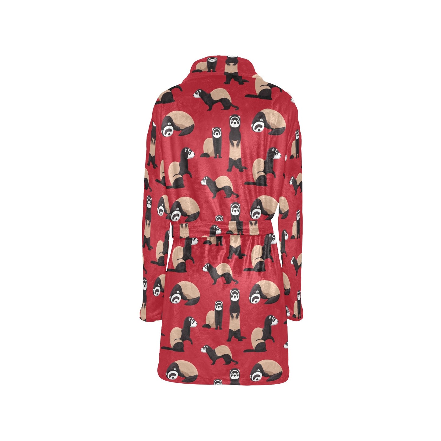 Ferret Pattern Print Design 02 Women's Fleece Robe