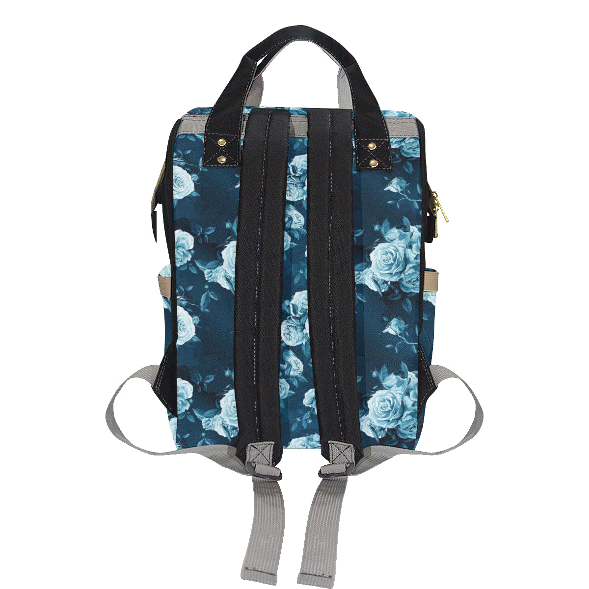 Rose Blue Pattern Print Design RO014 Diaper Bag Backpack