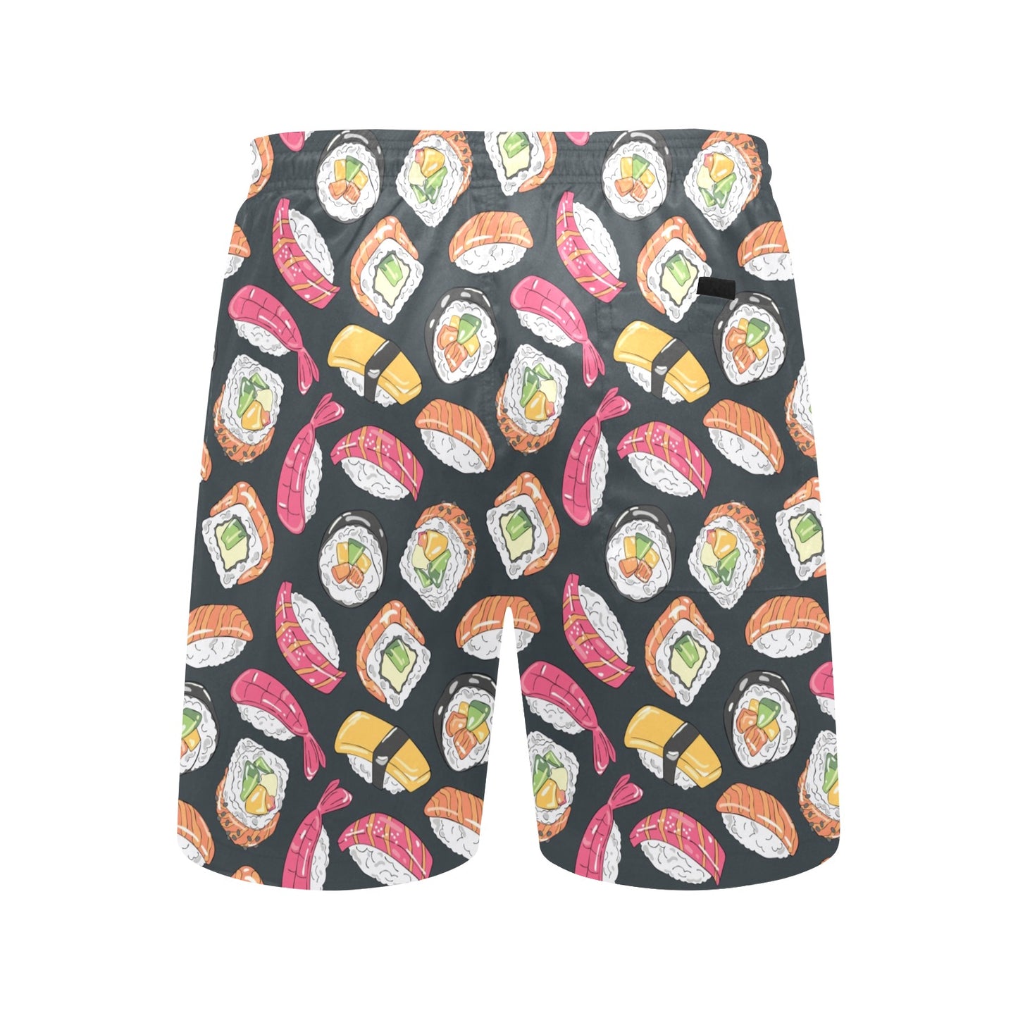 Sushi Print Design LKS306 Men's Swim Trunks Beach Shorts