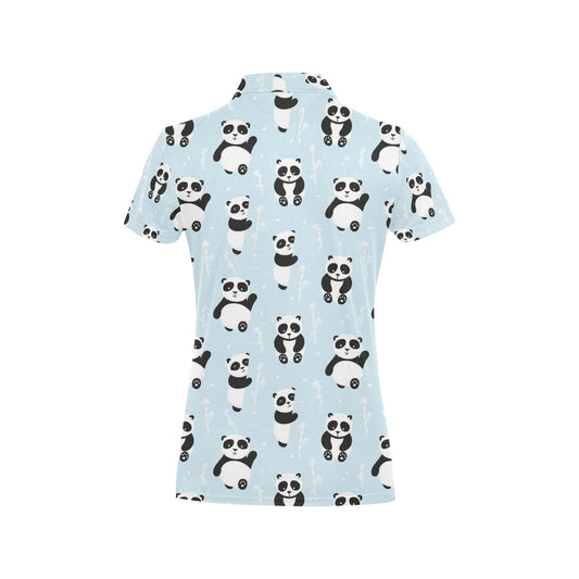 Panda Pattern Print Design A01 Women's Polo Shirt