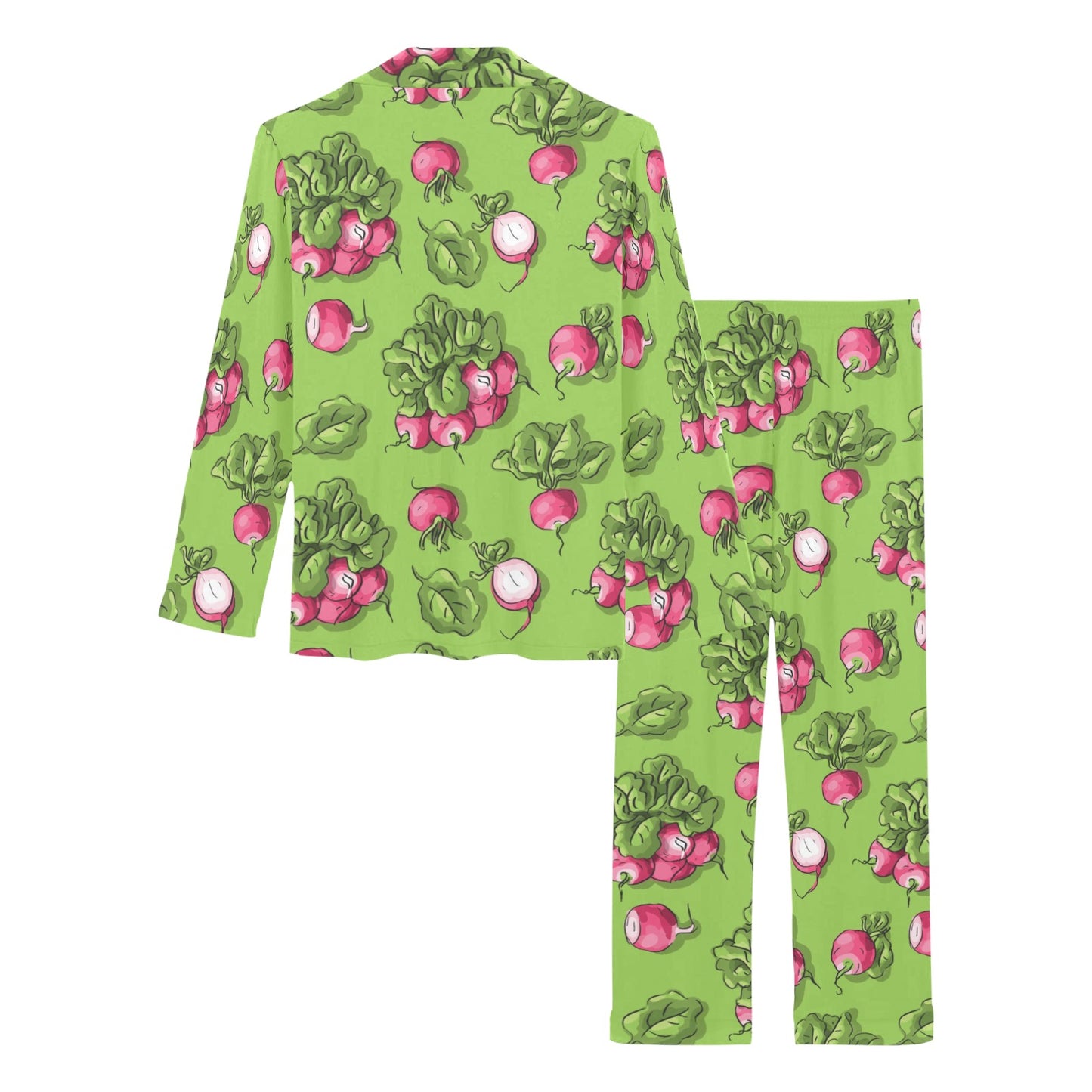 Radish Pattern Print Design A05 Women's Long Pajama Set