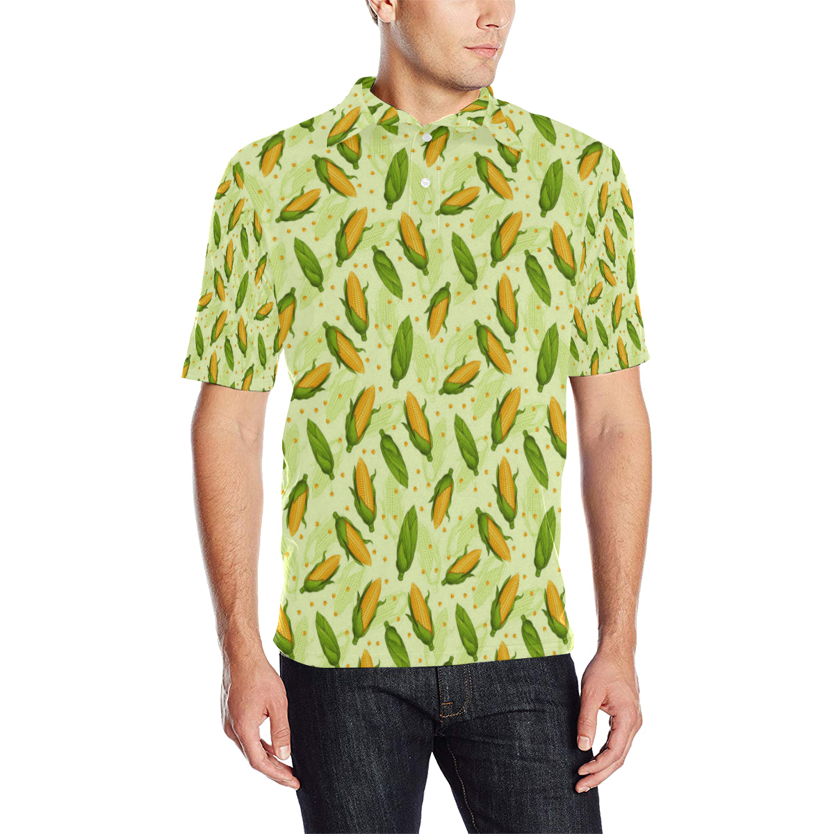Agricultural Fresh Corn cob Print Pattern Men Polo Shirt
