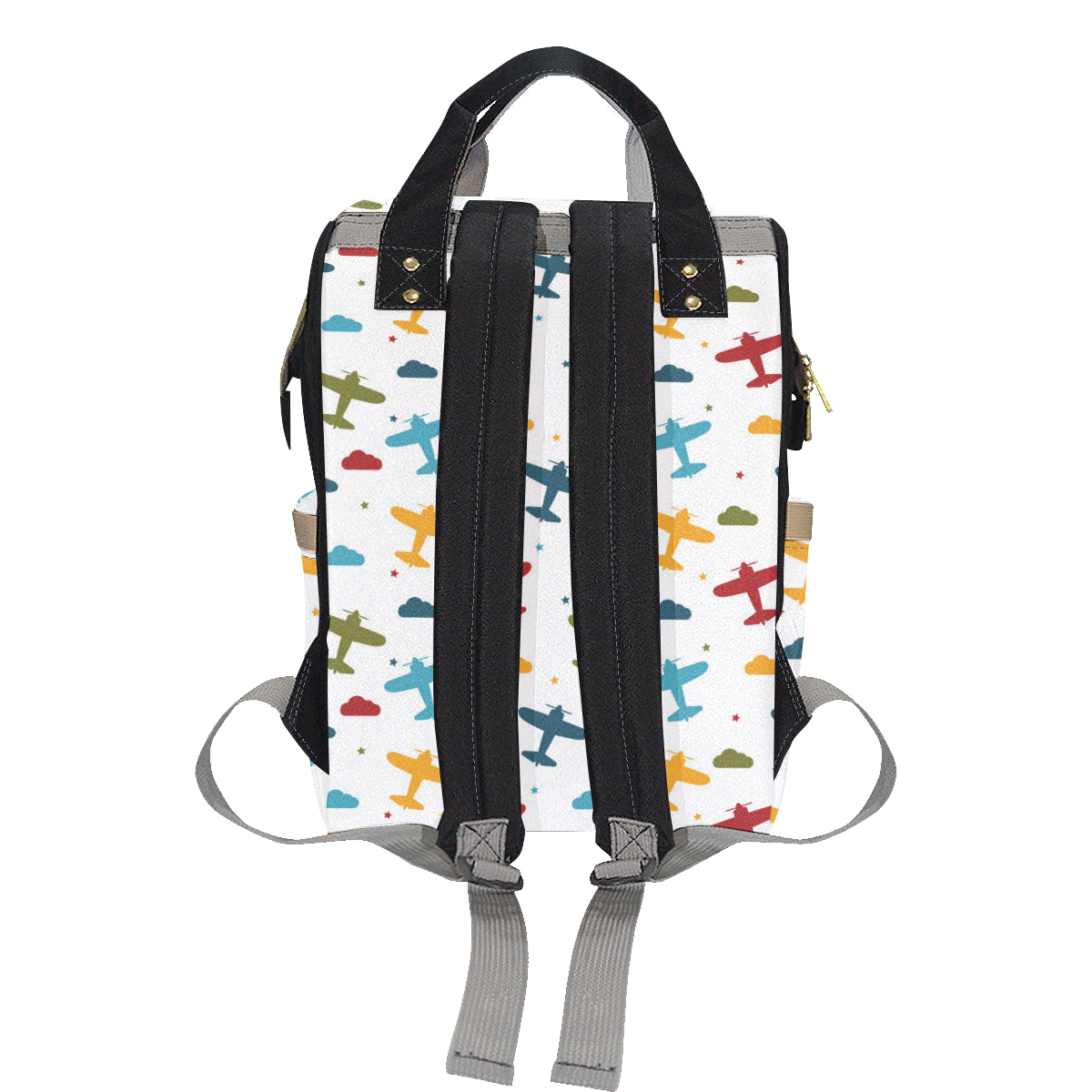 Airplane Pattern Print Design 06 Diaper Bag Backpack