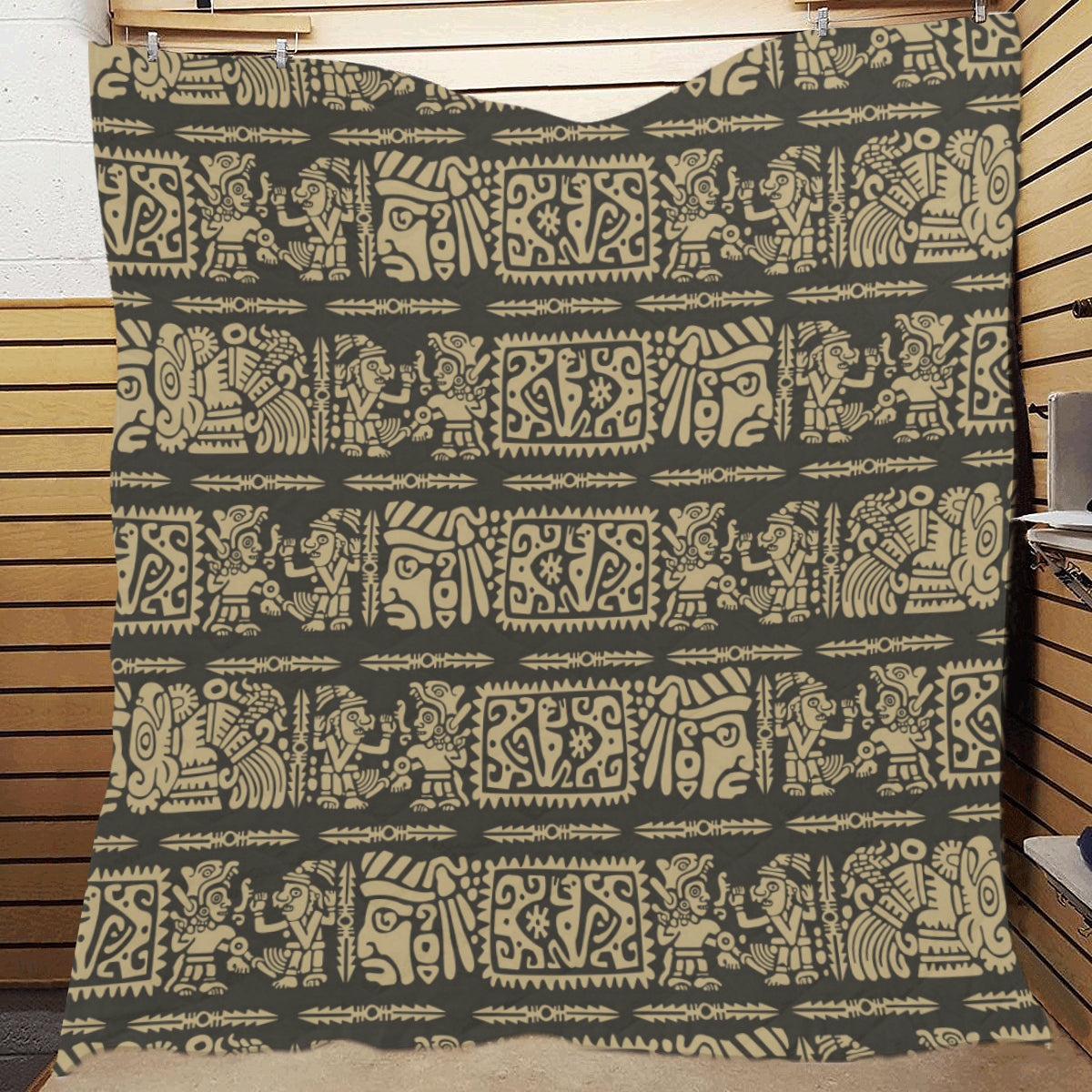 Mayan Pattern Print Design 02 Premium Quilt