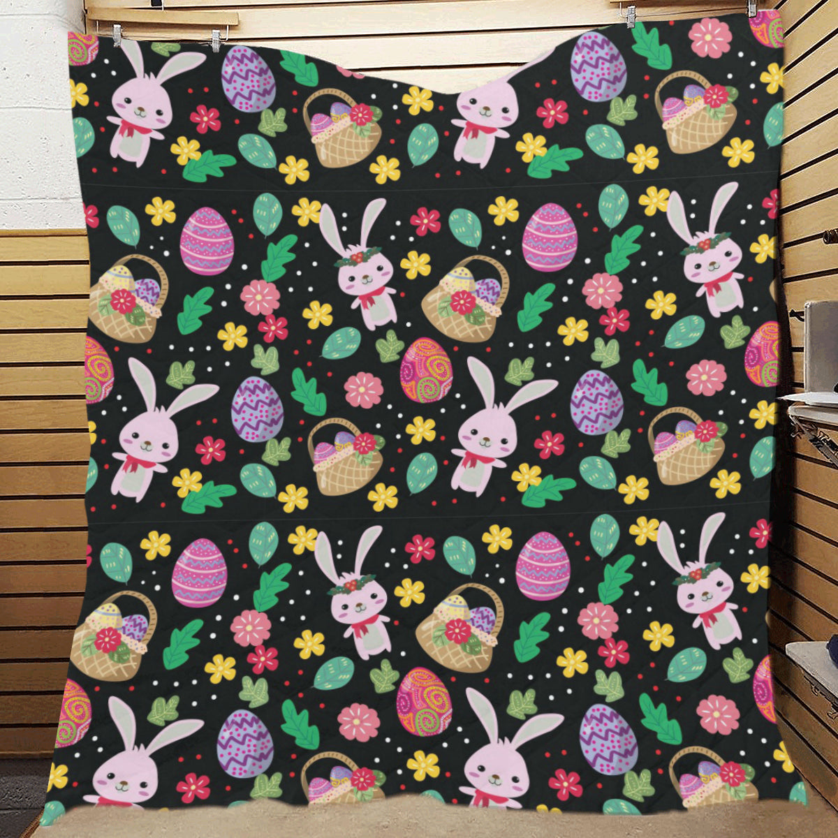 Easter Eggs Pattern Print Design RB05 Premium Quilt