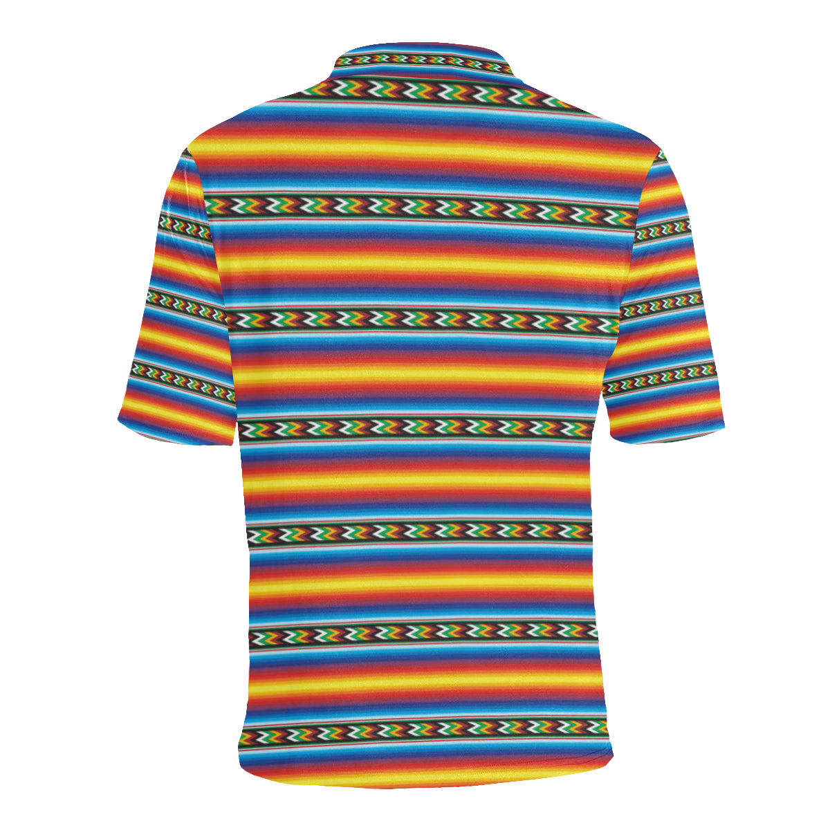 Mexican Blanket ZigZag Print Pattern Men Polo Shirt