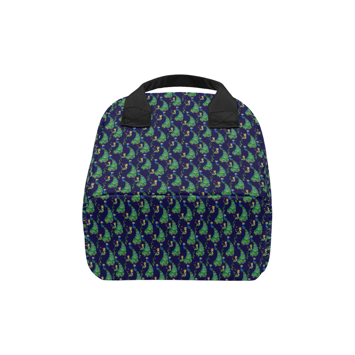 Peacock Art Design Print Insulated Lunch Bag