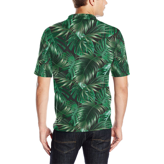 Tropical Flower Pattern Print Design TF012 Men Polo Shirt
