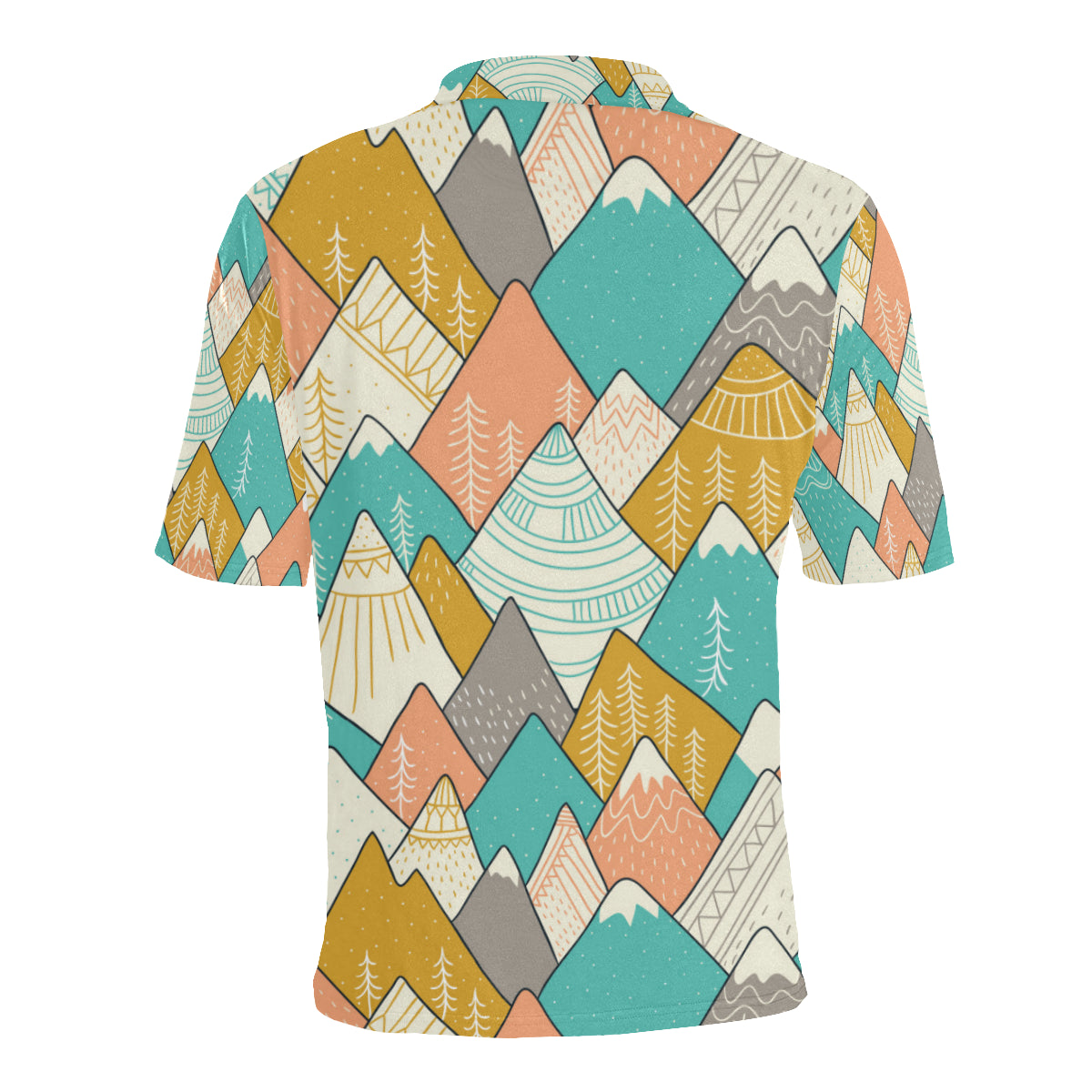 Mountain Pattern Print Design 02 Men Polo Shirt