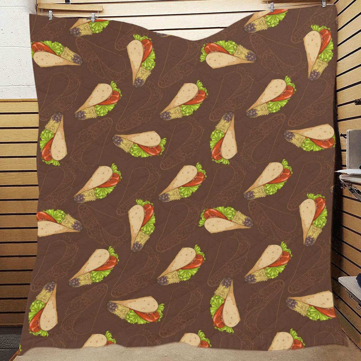 Taco Pattern Print Design TC08 Premium Quilt