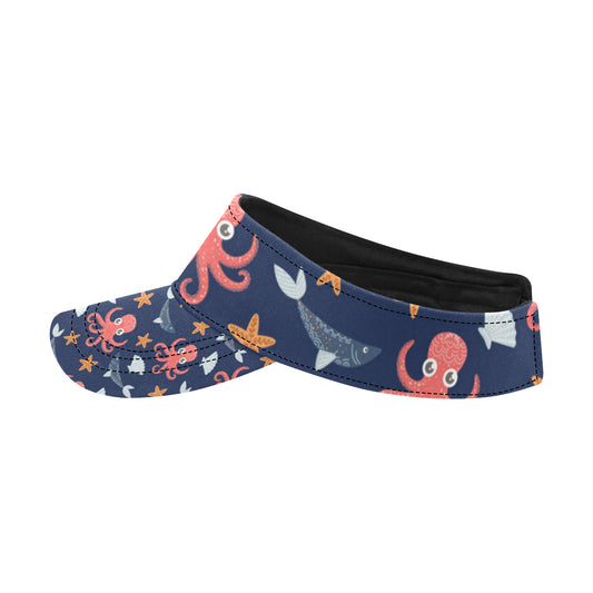 Octopus Pattern Print Design A04 Unisex Sun Visor