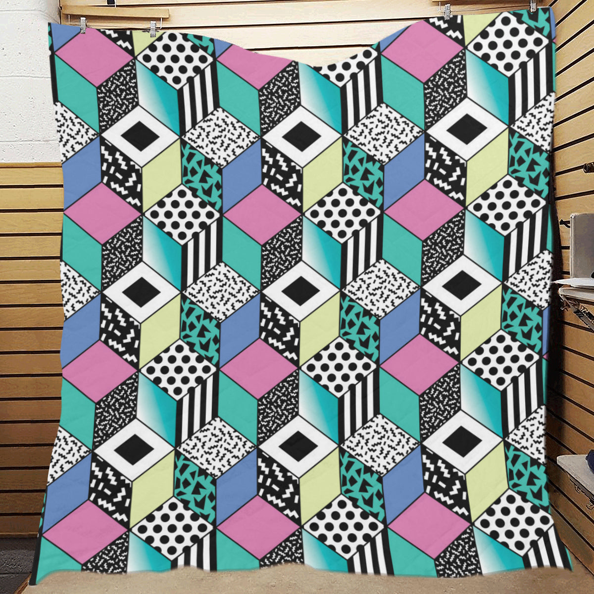 90s Pattern Print Design 3 Premium Quilt