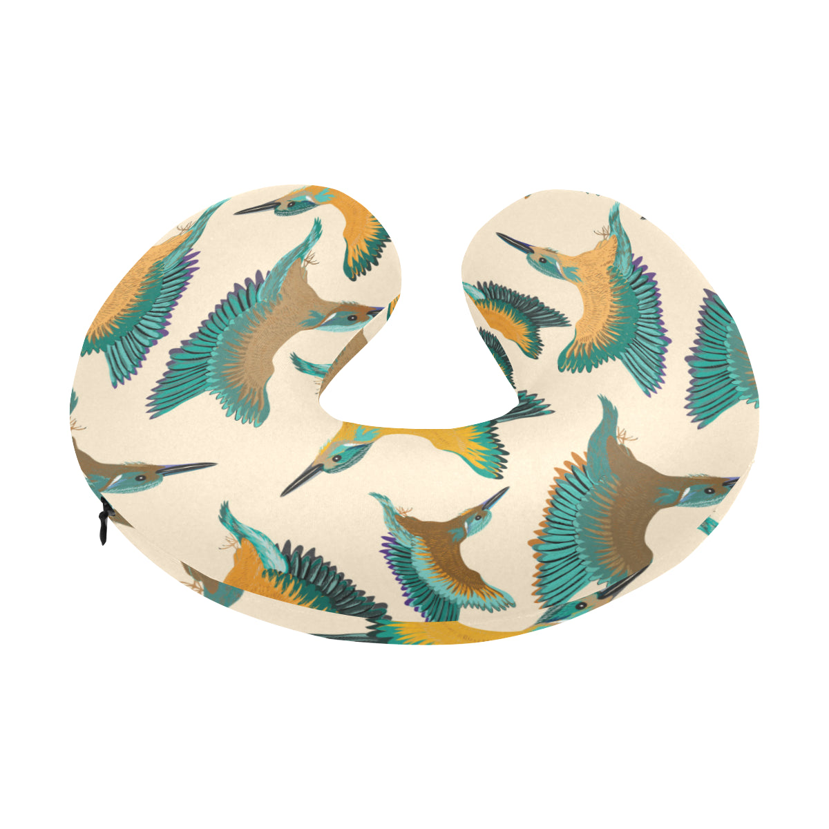 Kingfisher Pattern Print Design 02 U-Shaped Travel Neck Pillow