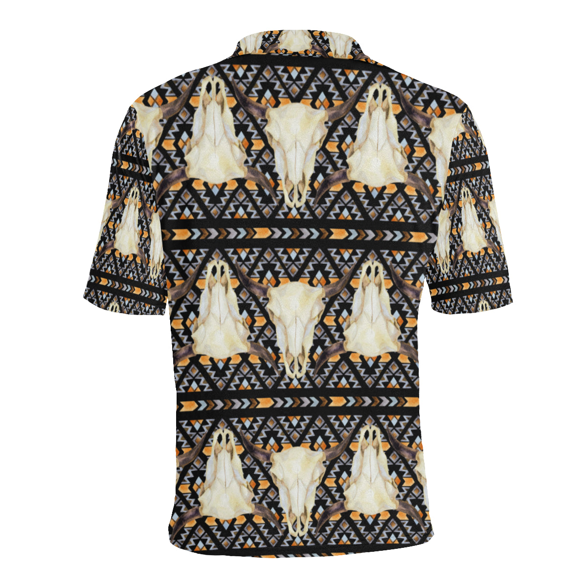 Buffalo Head Pattern Print Design 03 Men Polo Shirt