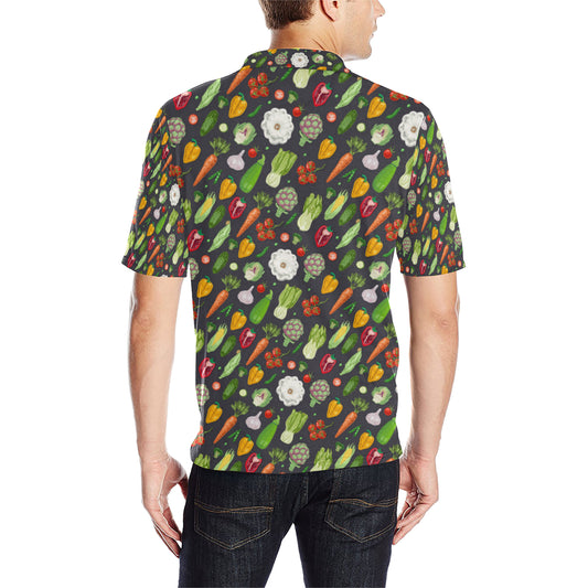 Vegan Pattern Themed Design Print Men Polo Shirt