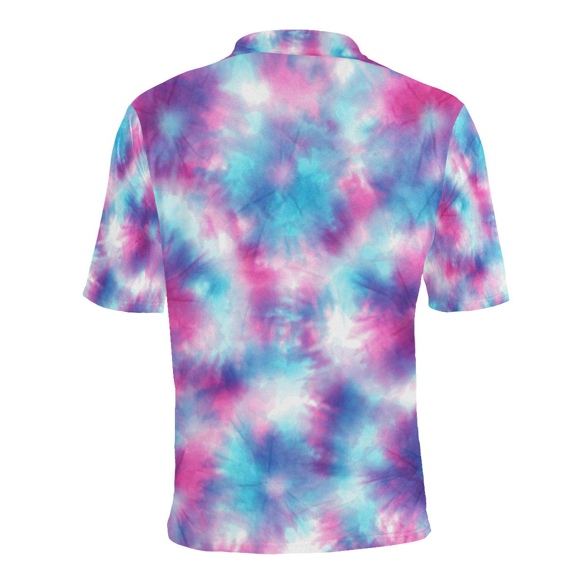Tie Dye Blue Pink Men Polo Shirt