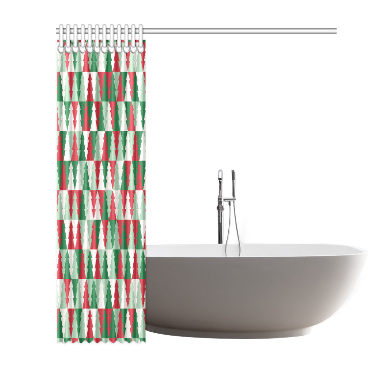 Christmas Tree Pattern Print Design 01 Shower Curtain