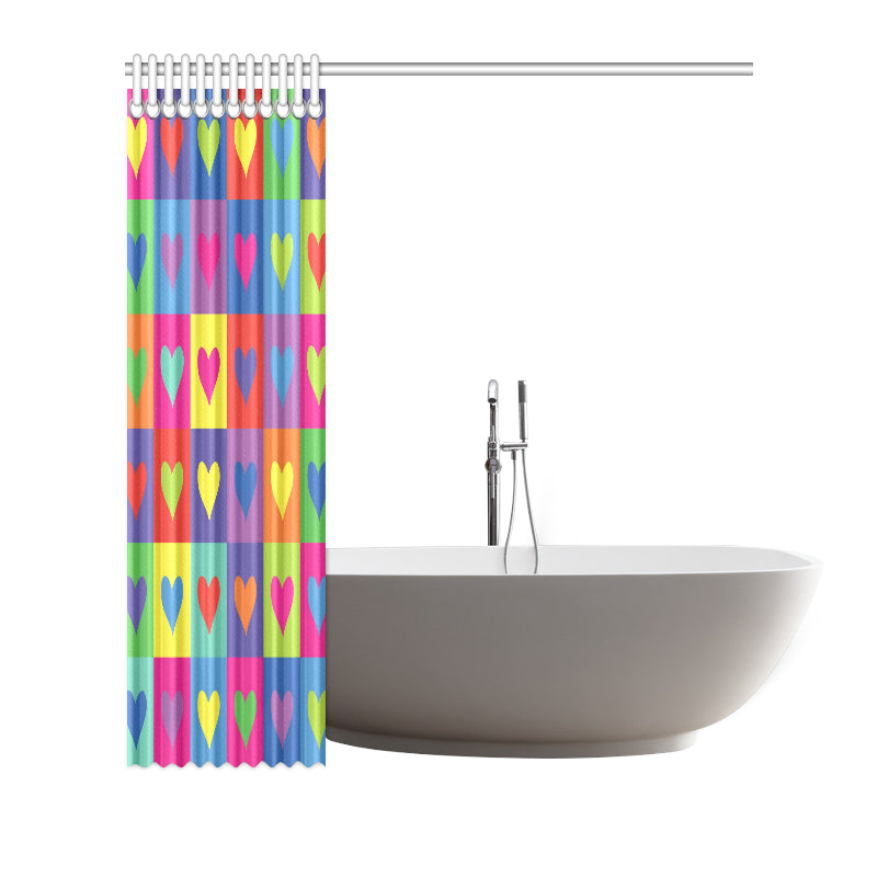 Pop Art Heart Pattern Print Design A01 Shower Curtain