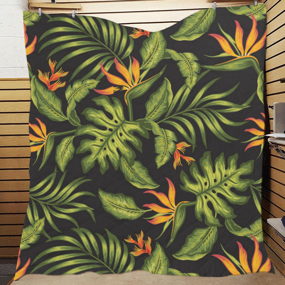 Bird Of Paradise Pattern Print Design BOP013 Premium Quilt