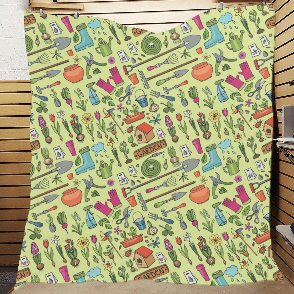Gardening Pattern Print Design G02 Premium Quilt