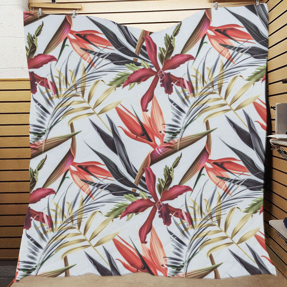 Tropical Flower Pattern Print Design TF021 Premium Quilt