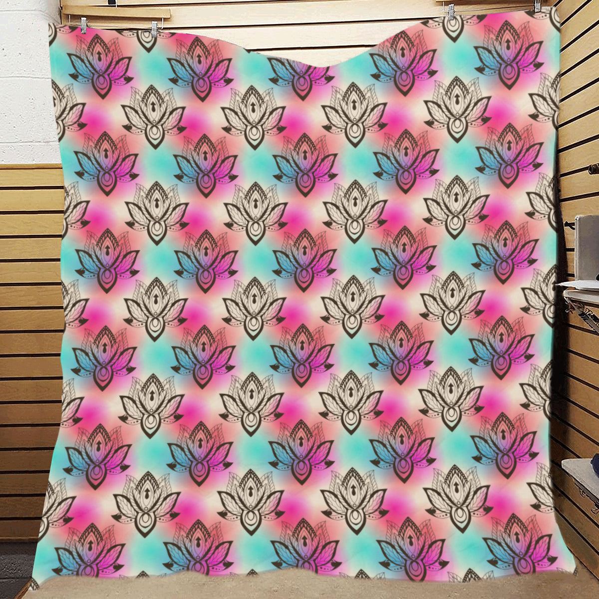 lotus Boho Pattern Print Design LO02 Premium Quilt