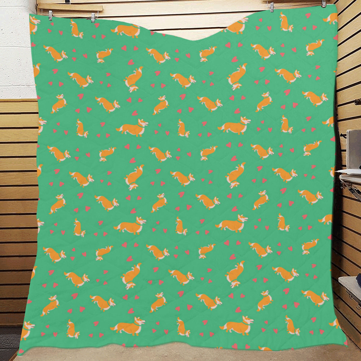 Cardigan Welsh Corgis Pattern Print Design 03 Premium Quilt