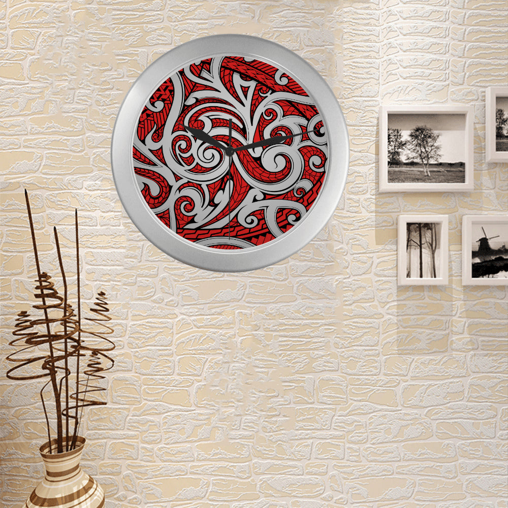 Maori Polynesian Themed Design Print Wall Clock