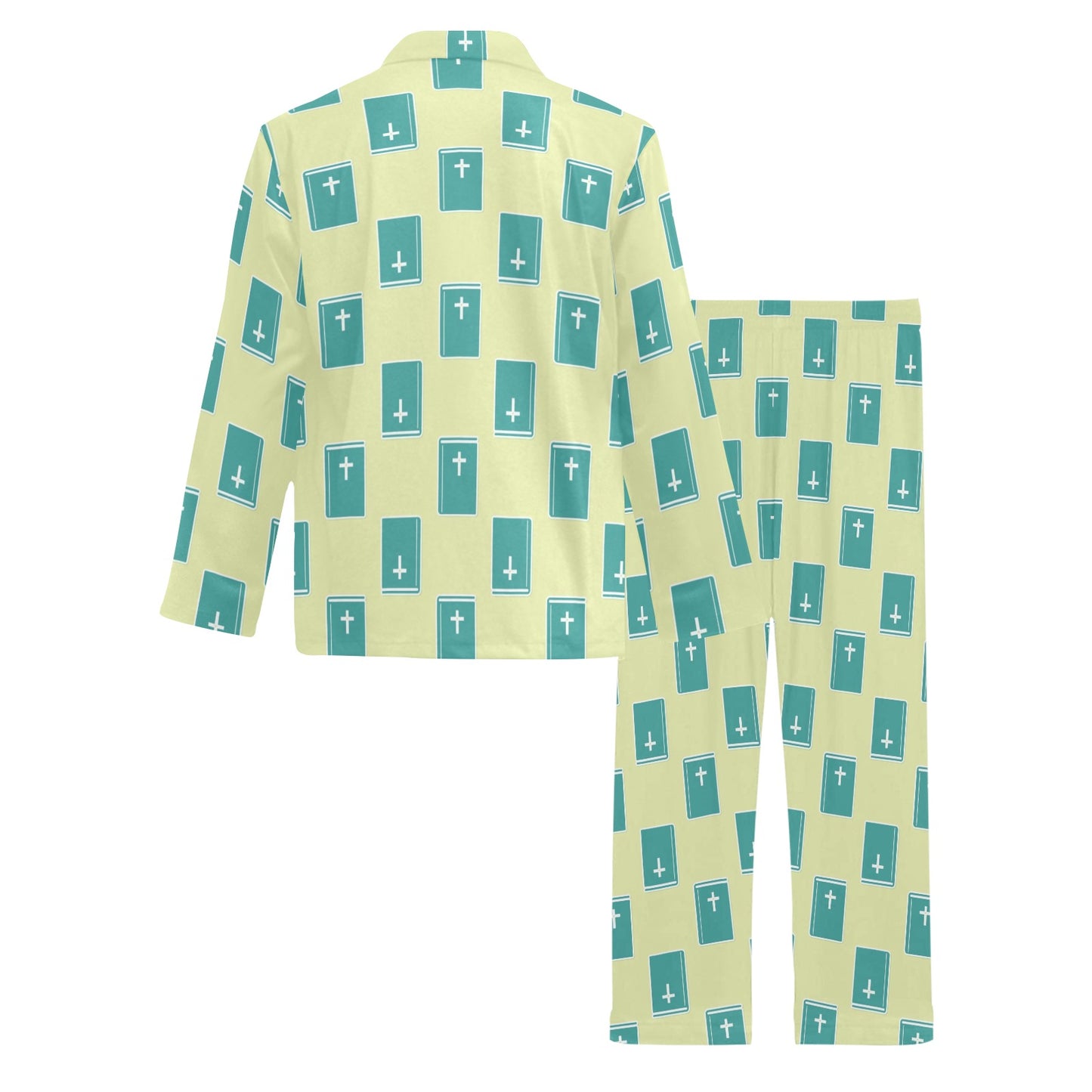 Bible Pattern Print Design 04 Men's Long Pajama Set