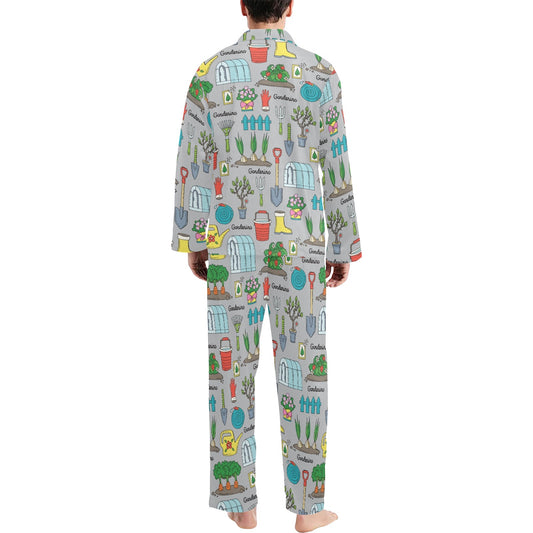 Gardening Pattern Print Design G07 Men's Long Pajama Set