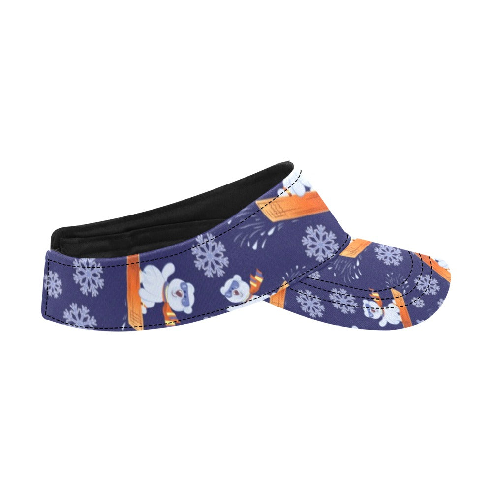 Snowboard Bear Print Design LKS305 Unisex Sun Visor