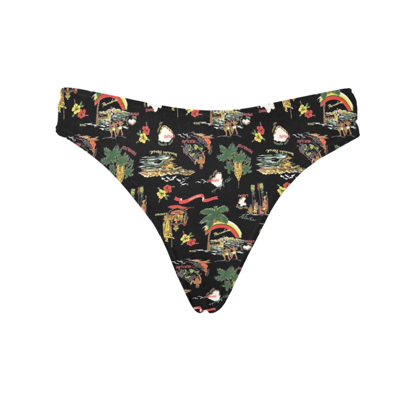 Hawaiian Island Themed Print Women's Thongs