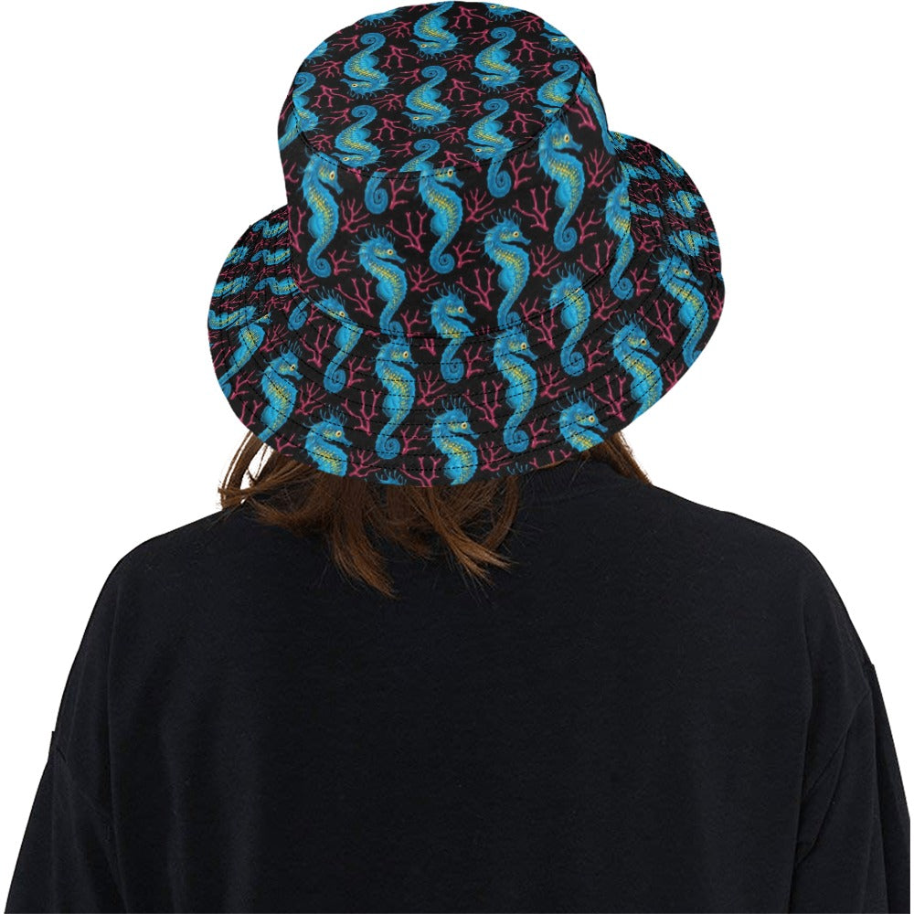 SeaHorse Print Design LKS401 Unisex Bucket Hat