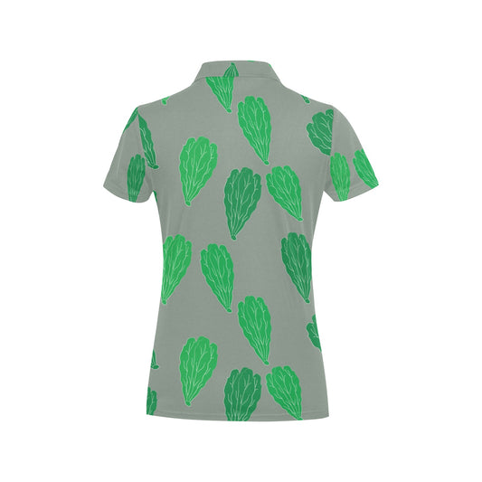 Lettuce Pattern Print Design 02 Women's Polo Shirt