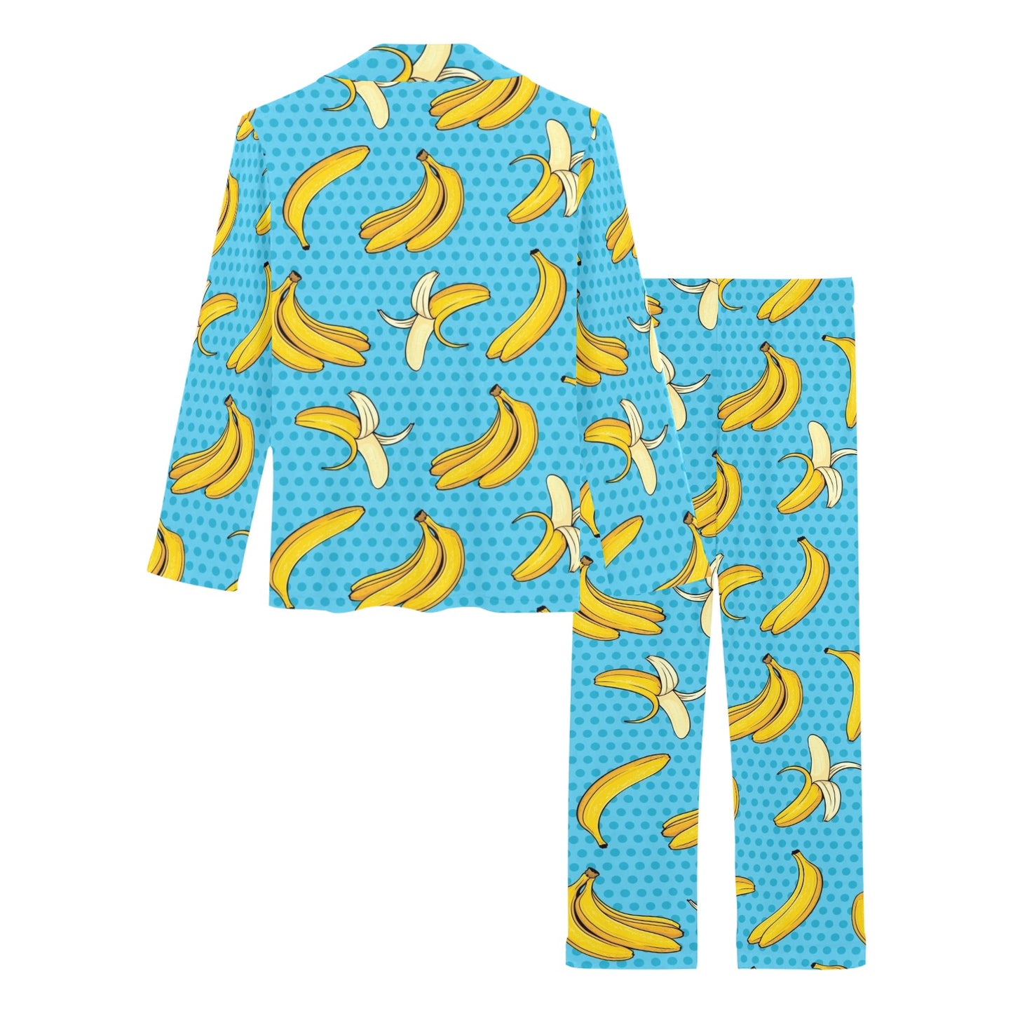 Banana Pattern Print Design BA08 Women's Long Pajama Set