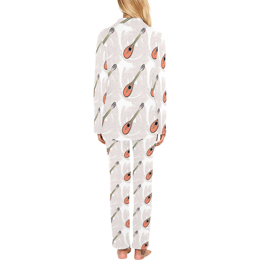 Mandolin Pattern Print Design 03 Women's Long Pajama Set
