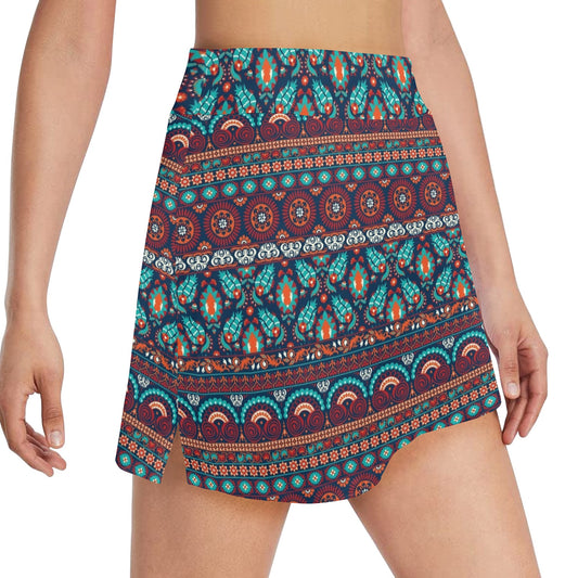 Suzani Print Design LKS302 17" Golf & Pickleball Skort with Pockets