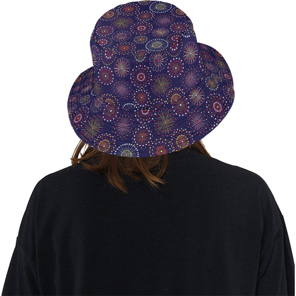 Firework Flower Style Print Design LKS302 Unisex Bucket Hat