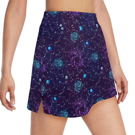 Zodiac Galaxy Design Print 17" Golf & Pickleball Skort with Pockets